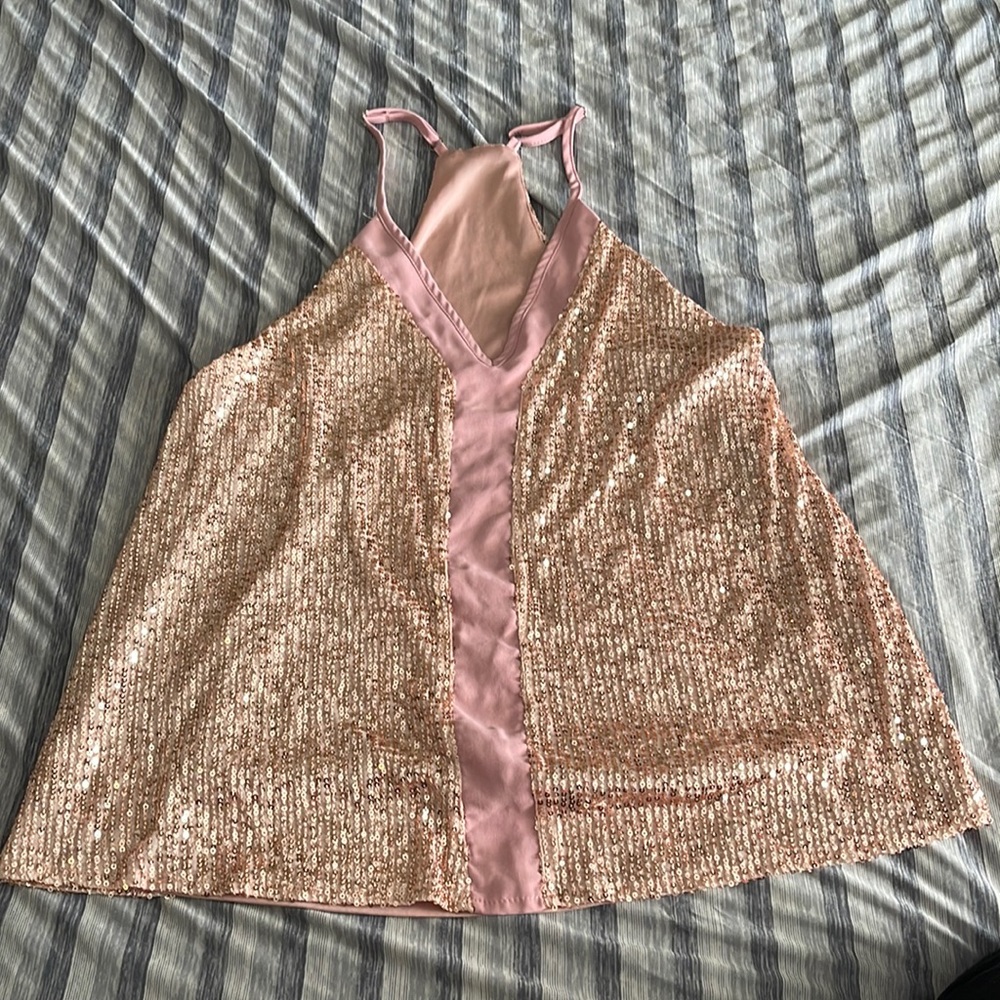 Rose gold sparkle blouse
